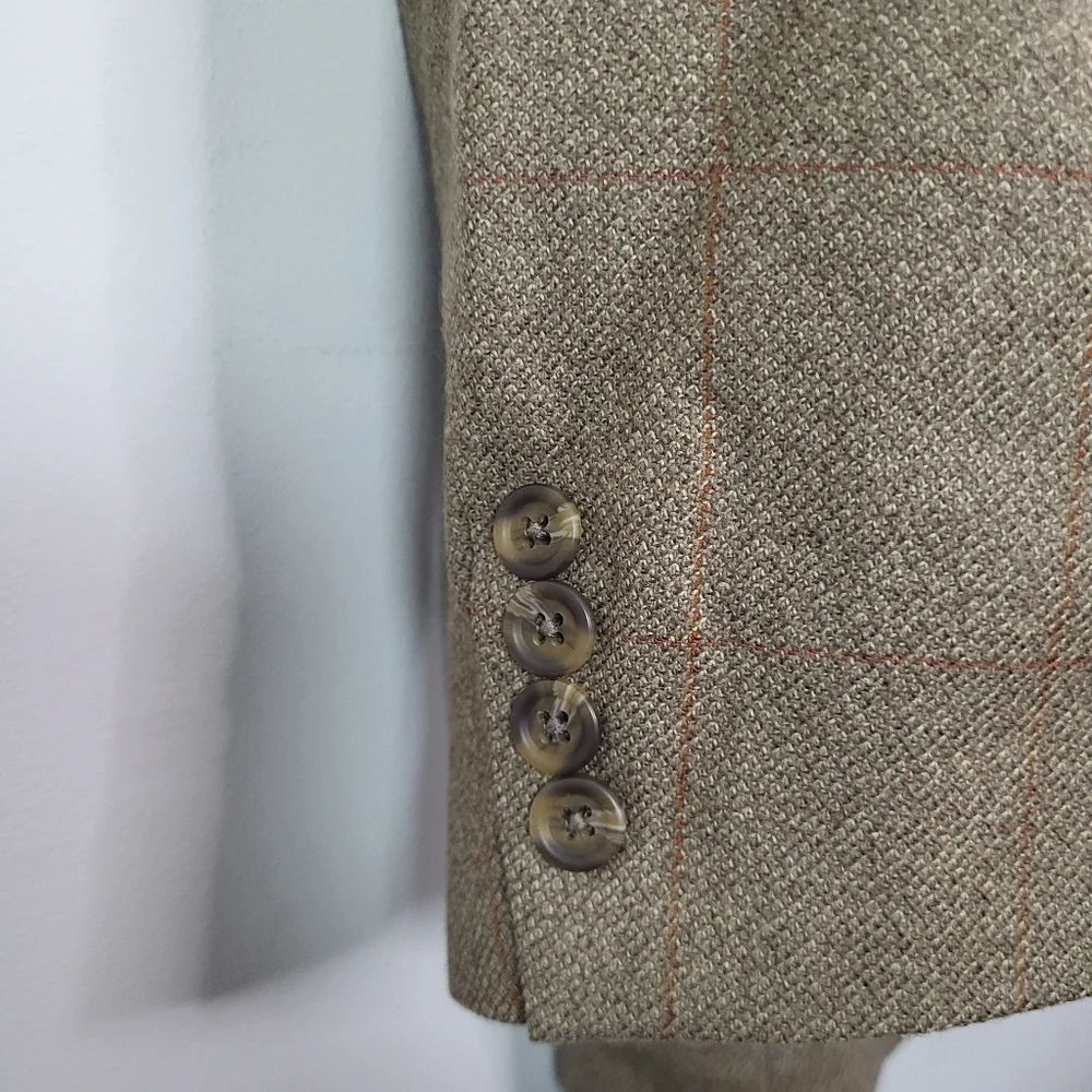 Chaps Ralph Lauren Vintage Men's Tan Wool Blazer Sz 41 L